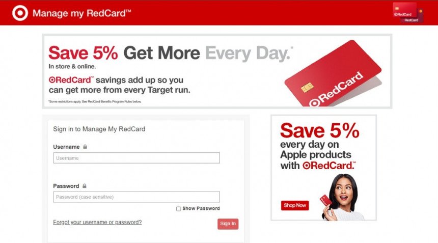 Target RedCard Login